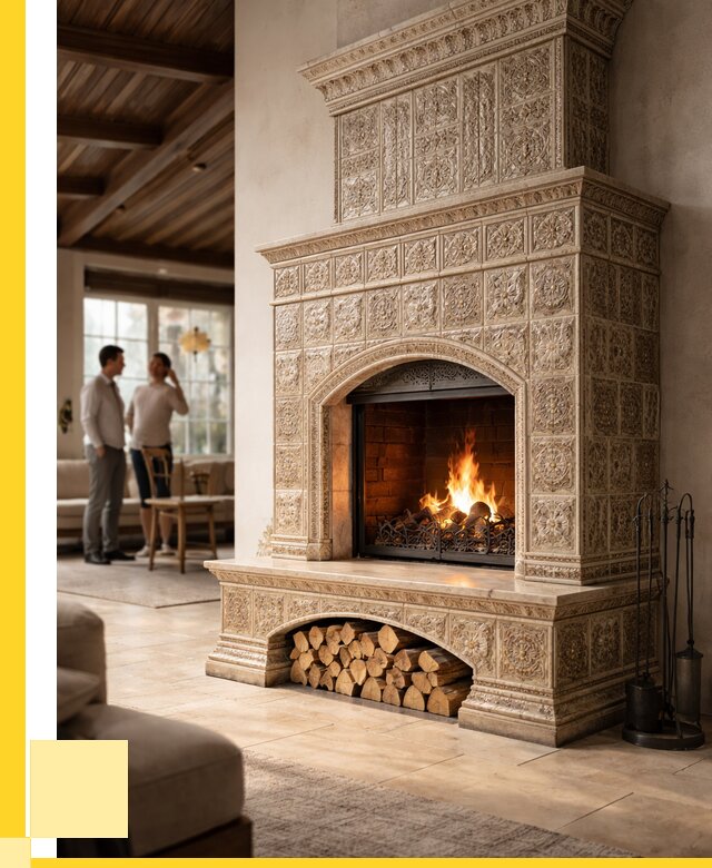 Купить изразцовый камин в Арзамасе от 271525 р. | ЭриданРзм