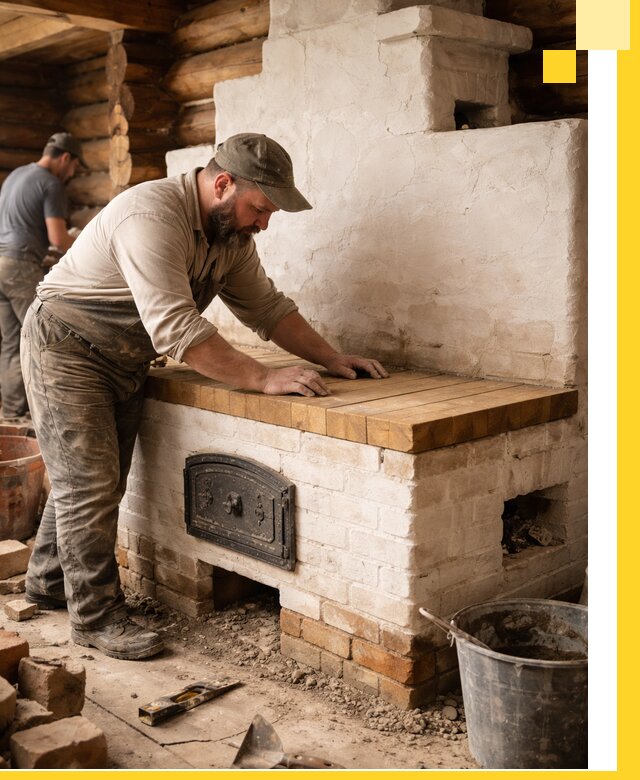 Проектирование и установка русской печи с лежанкой в Арзамасе