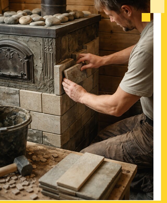 Облицовка банных печей в Арзамасе профессиональная отделка