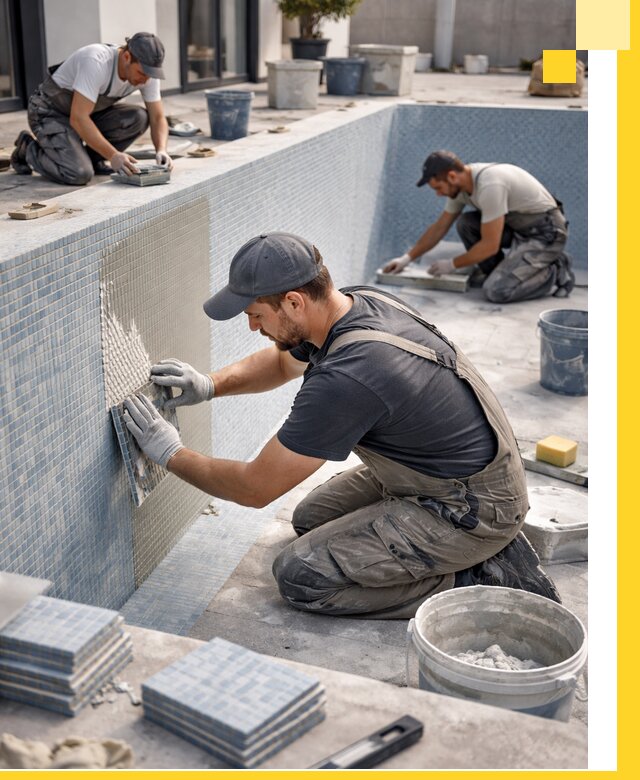 Облицовка бассейнов в Арзамасе плитка мозаика гидроизоляция