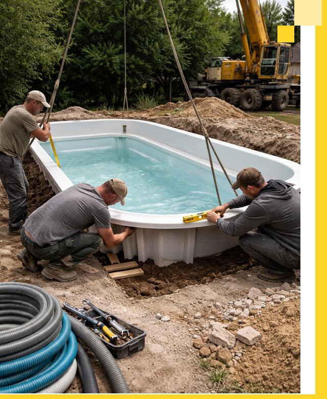 Установка и монтаж композитных бассейнов под ключ в Арзамасе