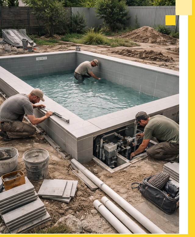 Строительство и монтаж бассейнов для дачи под ключ в Арзамасе