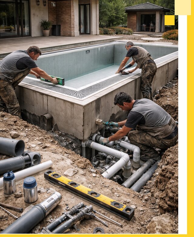 Строительство переливных бассейнов в Арзамасе под ключ