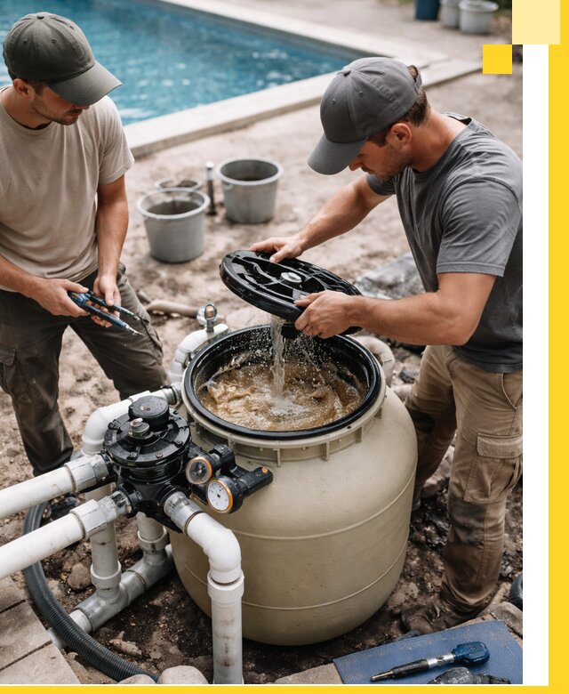 Установка и обслуживание песочных фильтров для бассейнов в Арзамасе