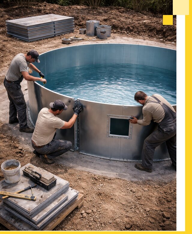 Круглые бассейны под ключ в Арзамасе проектирование и монтаж