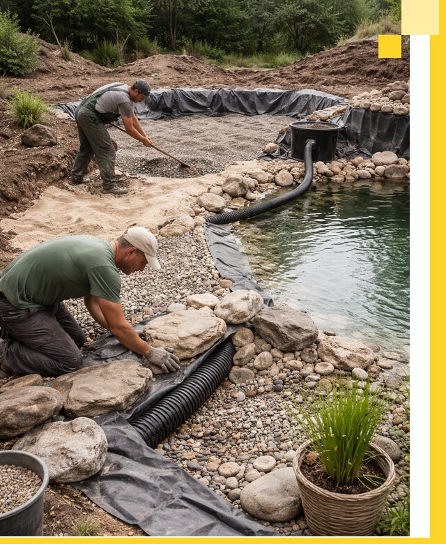 Строительство природных бассейнов и озер в Арзамасе под ключ