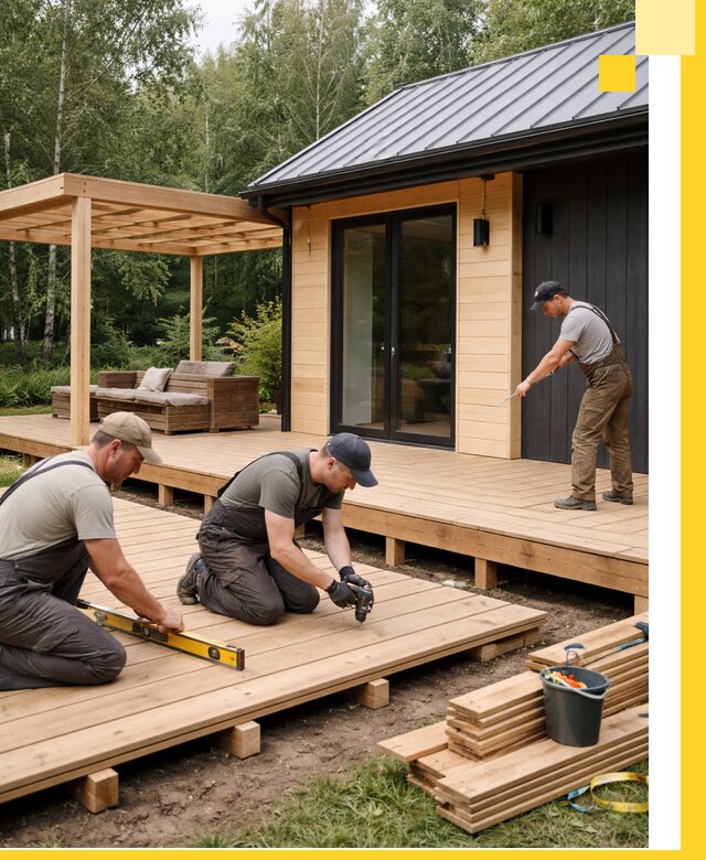 Строительство бань с террасой и бассейном под ключ в Арзамасе