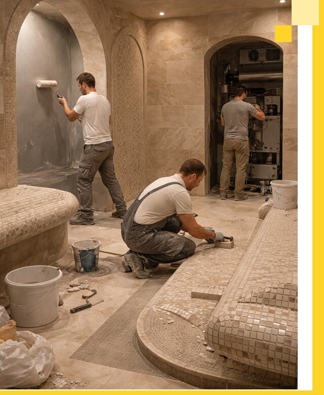 Строительство бани с хамамом и бассейном под ключ в Арзамасе