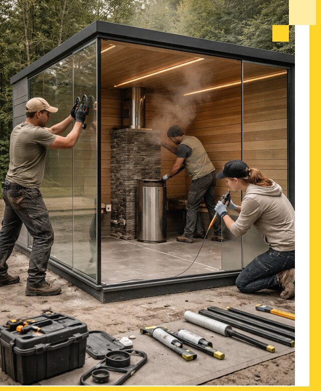 Проектирование и строительство стеклянных бань в Арзамасе