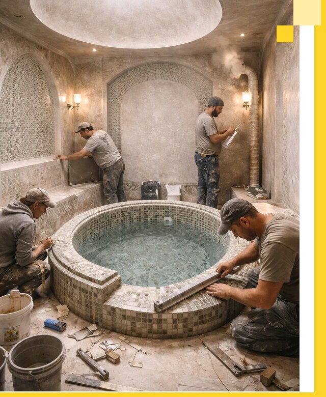 Профессиональное строительство хамама с бассейном в Арзамасе под ключ